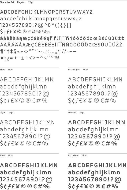 Accord Alternate font Character Set