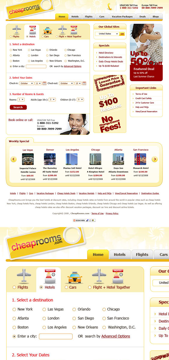 Cheap Rooms - Web Design