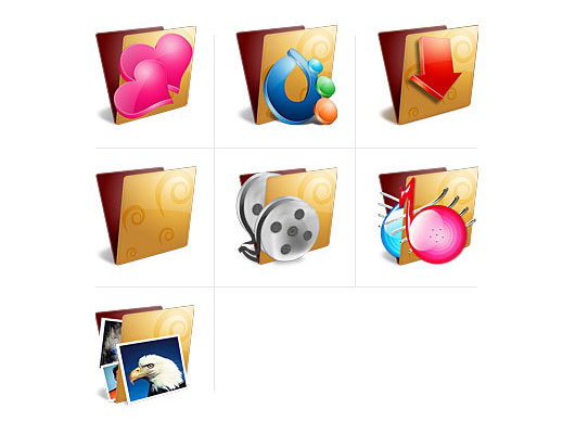 Golden Folder Icon Set - Icon Design